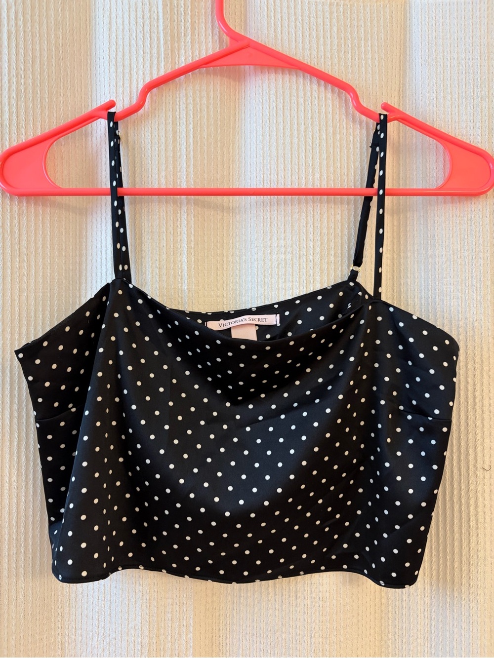 Victoria's Secret Black Polka Dot Satin Set